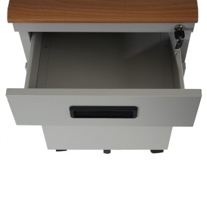 Archivador con ruedas KNUT, en metal y madera, color gris