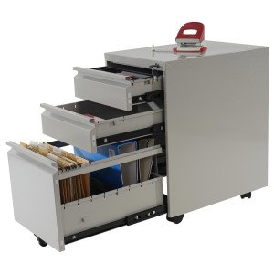 Archivador con ruedas KNUT, en metal, color gris