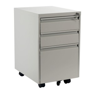 Archivador con ruedas KNUT, en metal, color gris