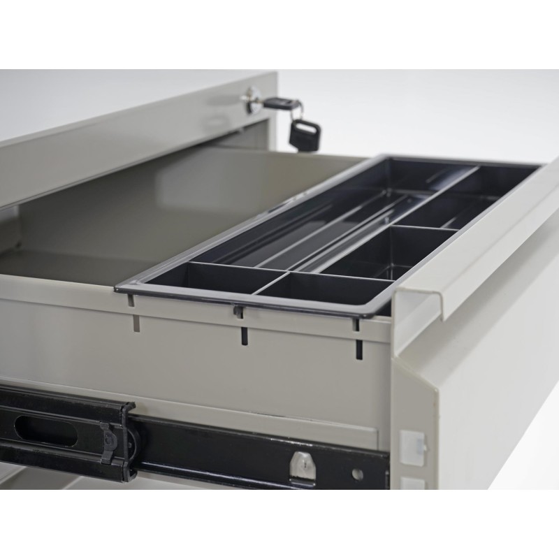 Archivador con ruedas KNUT, en metal, color gris