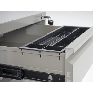 Archivador con ruedas KNUT, en metal, color gris