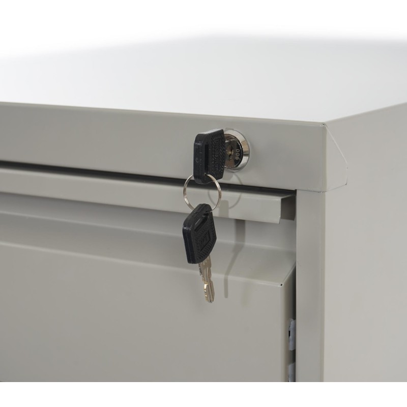 Archivador con ruedas KNUT, en metal, color gris