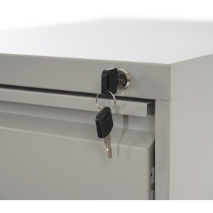 Archivador con ruedas KNUT, en metal, color gris