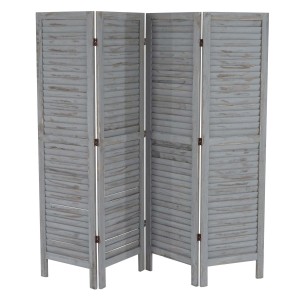 Biombo de madera LEO, 170x182x2cm, muy elegante en color gris