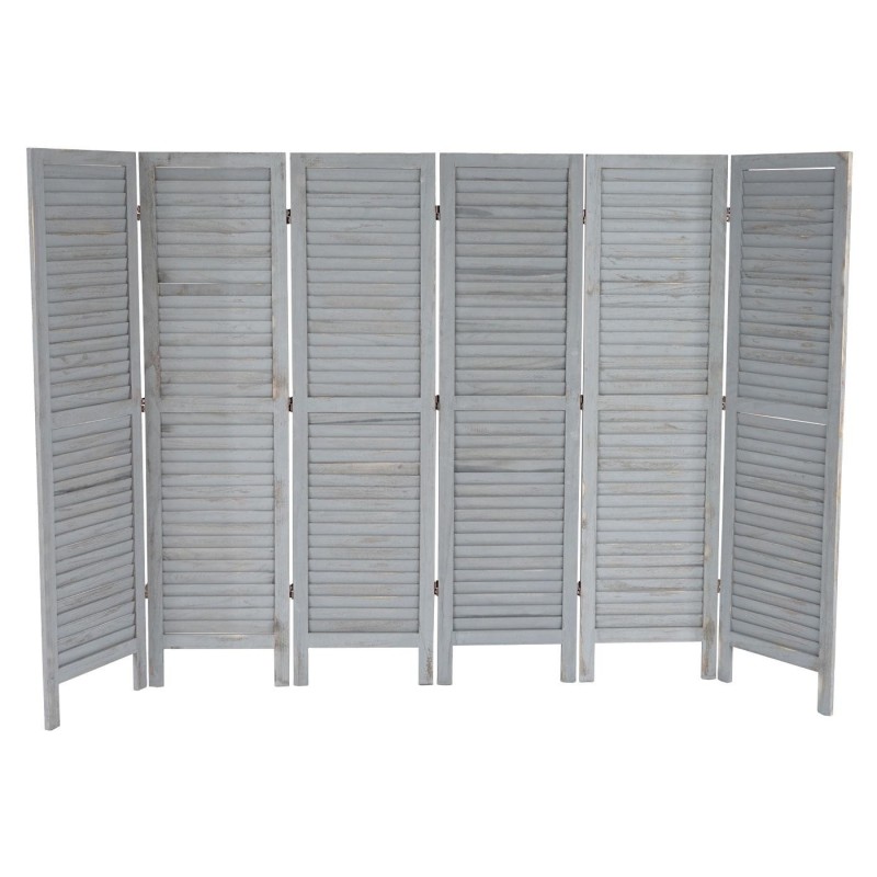 Biombo de madera LEO,170x276x2cm, muy elegante, color gris