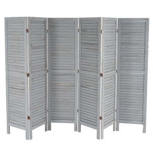Biombo de madera LEO,170x276x2cm, muy elegante, color gris