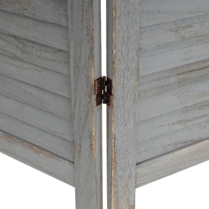 Biombo de madera LEO,170x276x2cm, muy elegante, color gris