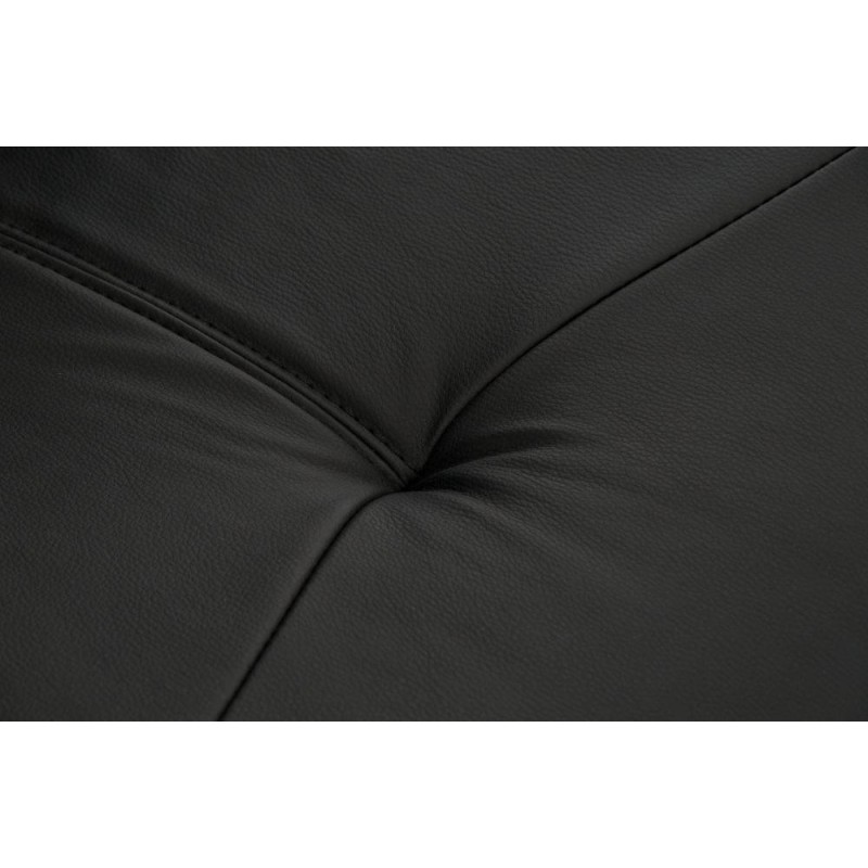 Sillón de oficina BARNI, estructura metálica, en piel color Negro