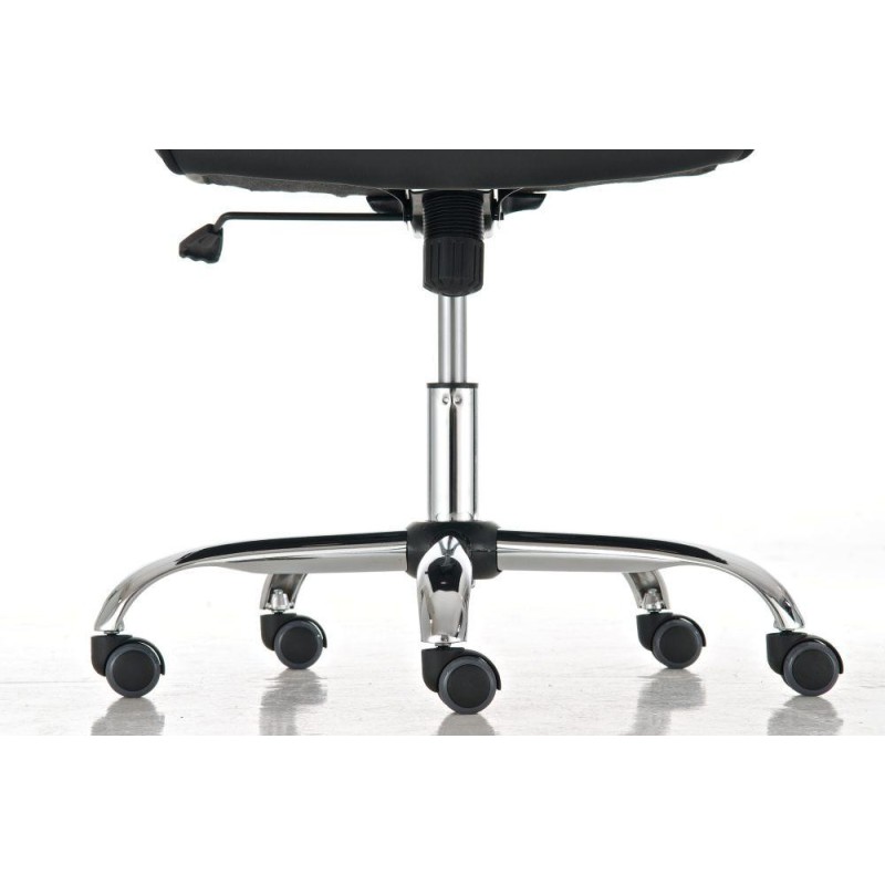 Sillón de oficina BARNI, estructura metálica, en piel color Negro