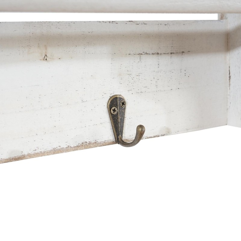 Perchero de madera RITA, diseño vintage, color blanco