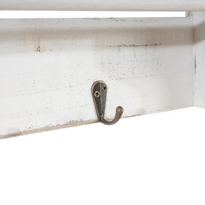 Perchero de madera RITA, diseño vintage, color blanco