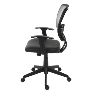 Silla de oficina XXL TENOYA BASE (Reposabrazos) gran acolchado, en malla negra