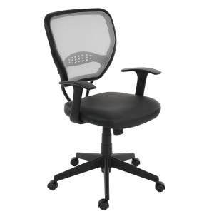 Silla de oficina XXL TENOYA BASE (Reposabrazos) gran acolchado, en malla negra