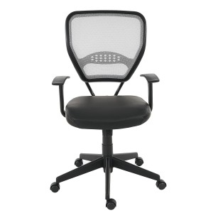 Silla de oficina XXL TENOYA BASE (Reposabrazos) gran acolchado, en malla negra