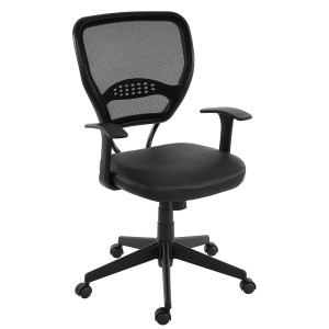 Silla de oficina XXL TENOYA BASE (Reposabrazos) gran acolchado, en malla negra