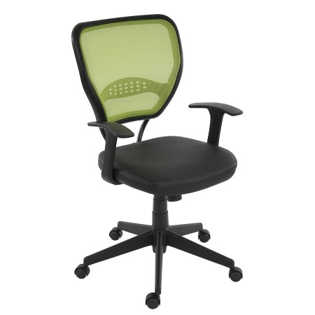 Silla de oficina XXL TENOYA BASE (Reposabrazos) gran acolchado, en malla verde 2