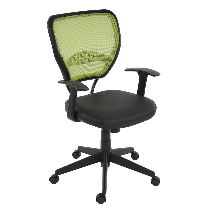 Silla de oficina XXL TENOYA BASE (Reposabrazos) gran acolchado, en malla verde