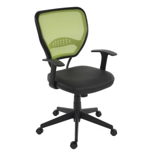 Silla de oficina XXL TENOYA BASE (Reposabrazos) gran acolchado, en malla verde