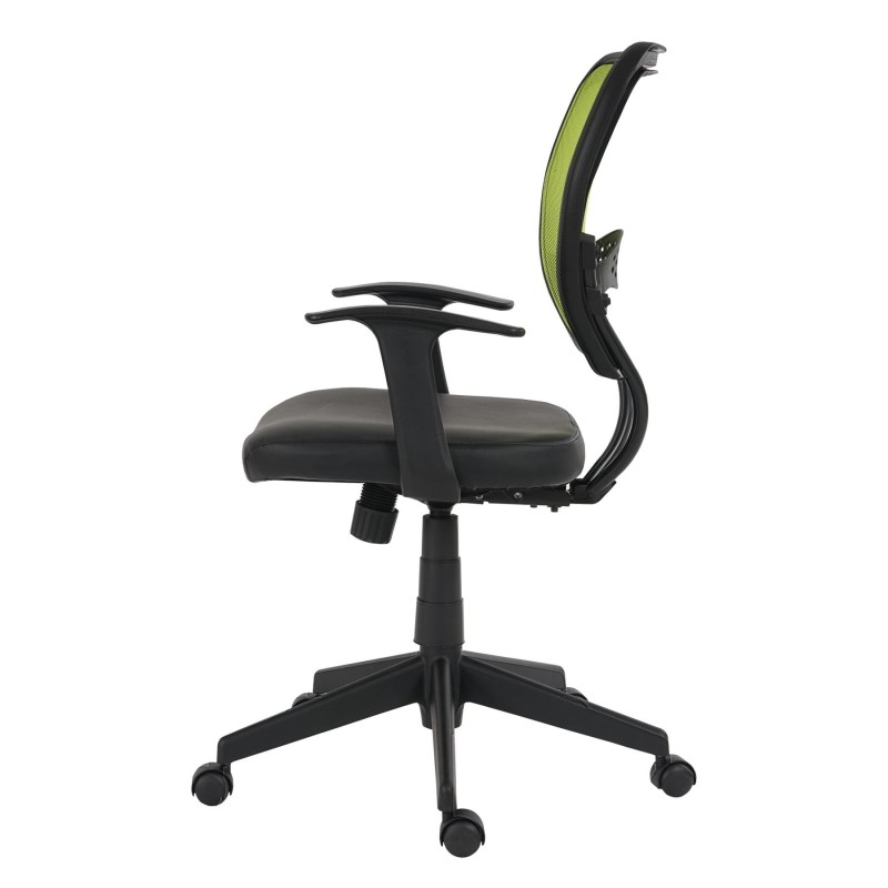 Silla de oficina XXL TENOYA BASE (Reposabrazos) gran acolchado, en malla verde