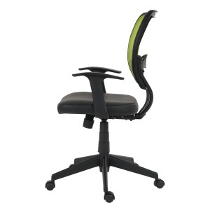 Silla de oficina XXL TENOYA BASE (Reposabrazos) gran acolchado, en malla verde