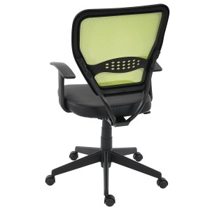 Silla de oficina XXL TENOYA BASE (Reposabrazos) gran acolchado, en malla verde