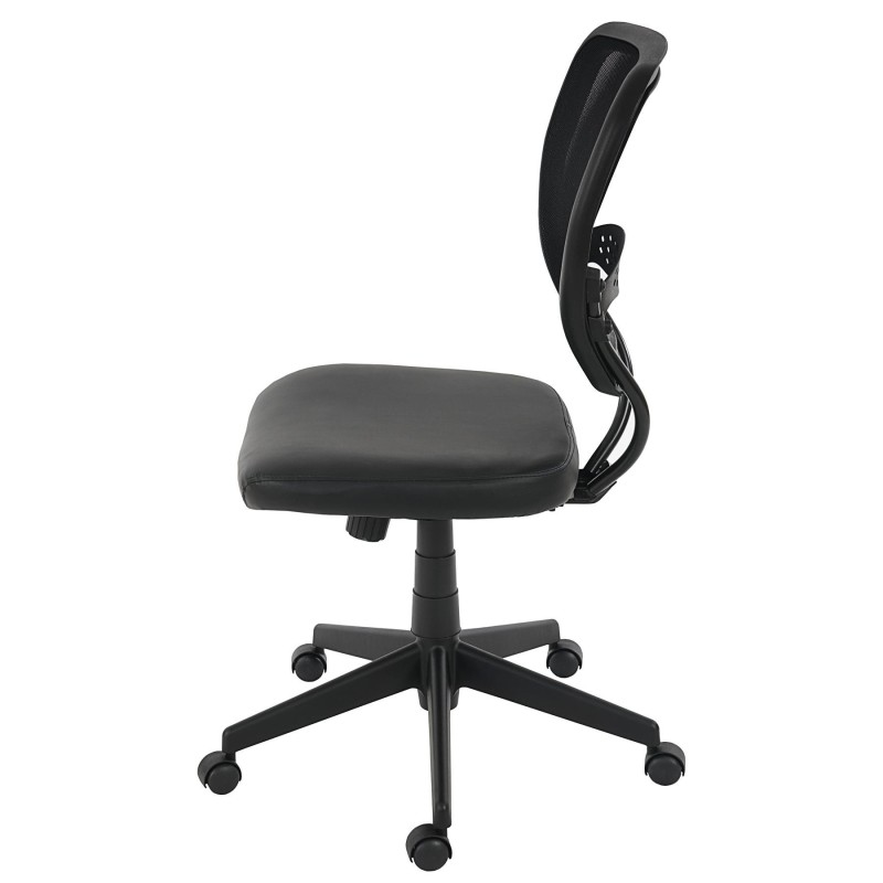 Silla de oficina XXL TENOYA BASE gran acolchado, en malla negra