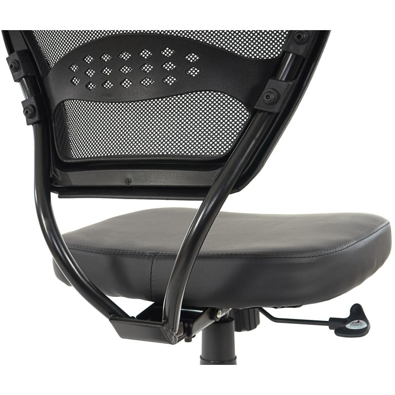 Silla de oficina XXL TENOYA BASE gran acolchado, en malla negra