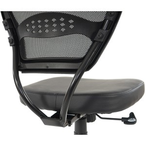 Silla de oficina XXL TENOYA BASE gran acolchado, en malla negra