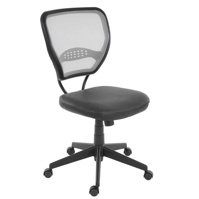 Silla de oficina XXL TENOYA BASE gran acolchado, en malla negra