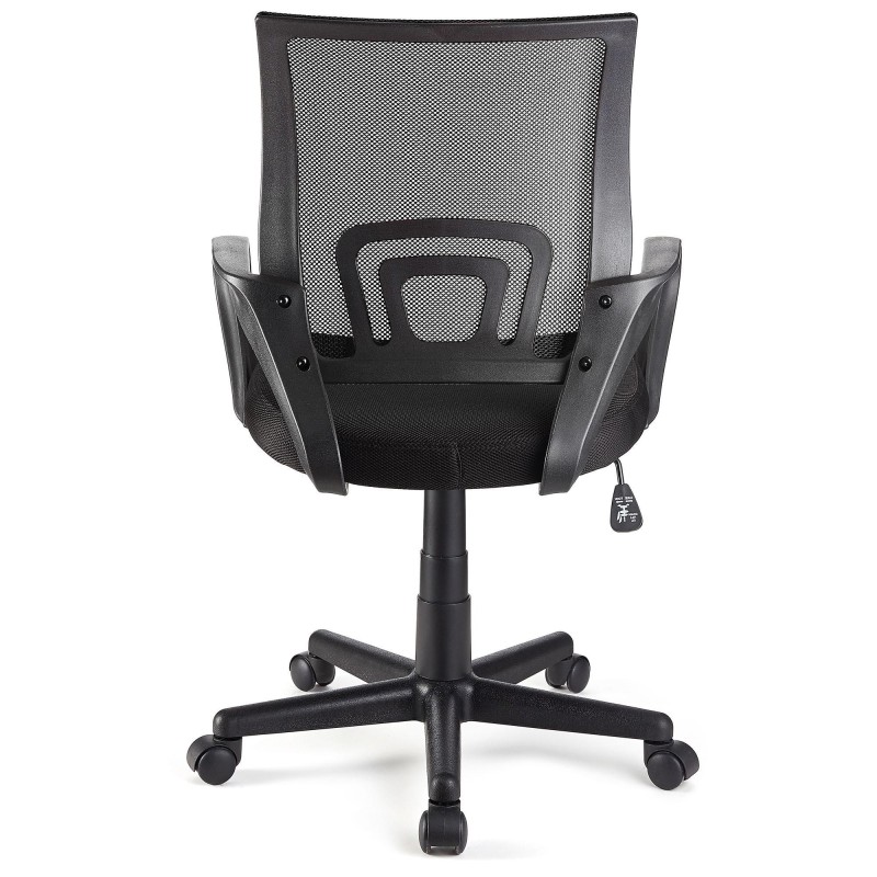 Silla de oficina SEUL con asiento acolchado, en negro