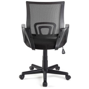 Silla de oficina SEUL con asiento acolchado, en negro