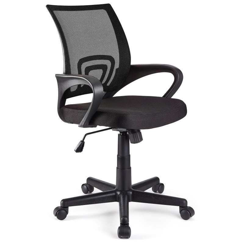 Silla de oficina SEUL con asiento acolchado, en negro