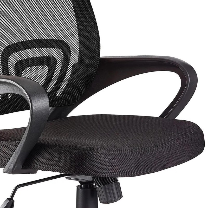 Silla de oficina SEUL con asiento acolchado, en negro