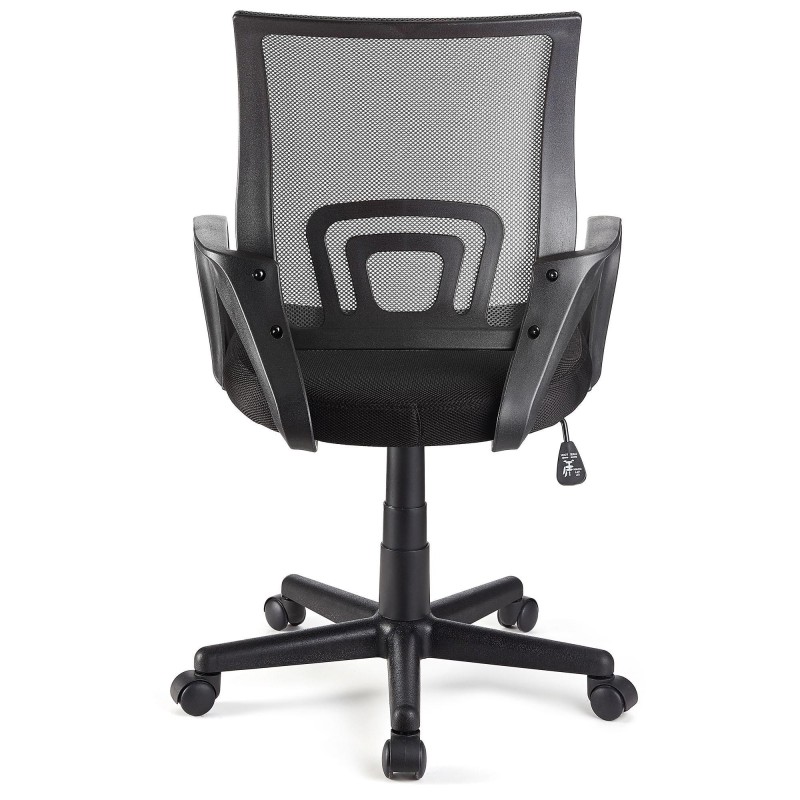 Silla de oficina SEUL con asiento acolchado, en negro