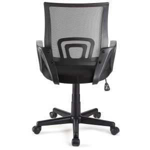 Silla de oficina SEUL con asiento acolchado, en negro