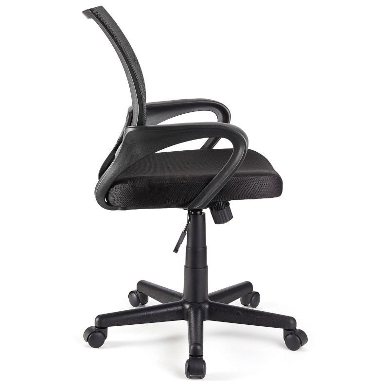 Silla de oficina SEUL con asiento acolchado, en negro