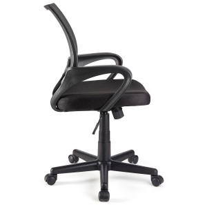 Silla de oficina SEUL con asiento acolchado, en negro
