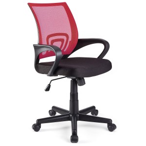 Silla de oficina SEUL con asiento acolchado, en negro