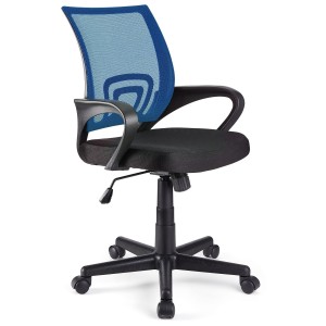 Silla de oficina SEUL con asiento acolchado, en negro