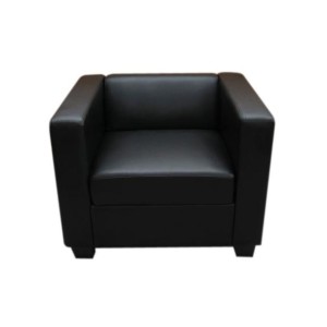 Sofá 1 plaza BASILIO, muy cómodo, en piel color negro