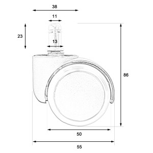5x Ruedas para suelos Duros 11mm / 50mm ¡ soportan hasta 150kgs!