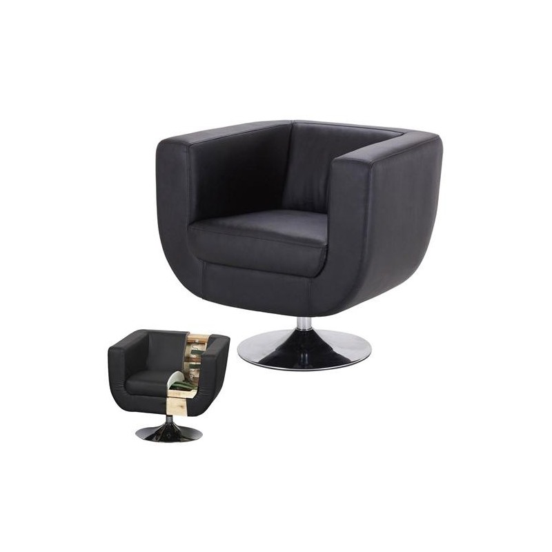 Sillón de Diseño TREVISO II, gran confort y estilo, piel color negro