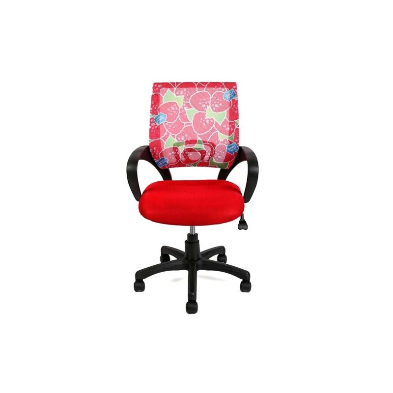 Silla de oficina VISTO JUNIOR diseño juvenil, asiento acolchado, en rojo