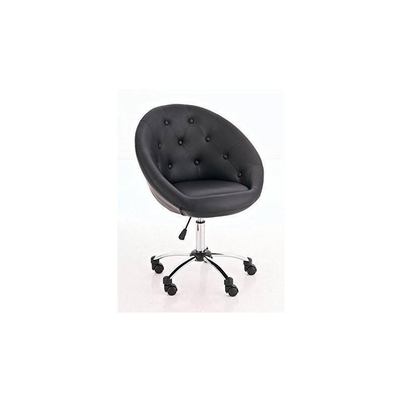 Silla de Diseño VIENA, acolchado, estructura metálica, en piel negro