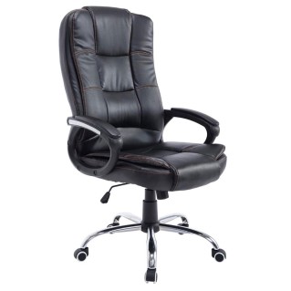 Sillón de oficina PARAGUAY en piel color negro