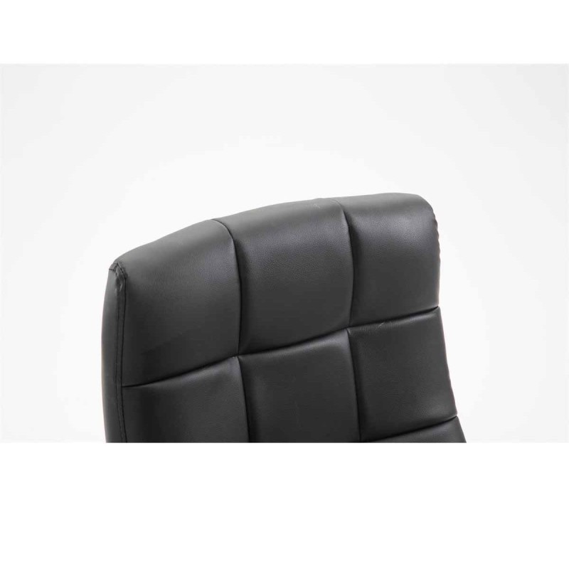 Sillón de oficina LISBOA, estrucuta metálica, en piel color Negro