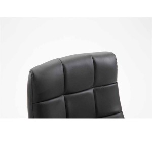 Sillón de oficina LISBOA, estrucuta metálica, en piel color Negro