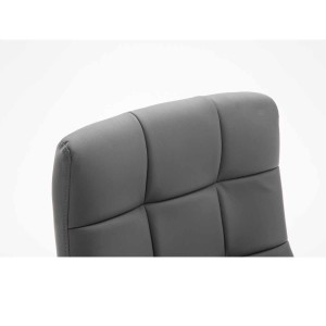 Sillón de oficina LISBOA, estrucuta metálica, en piel color Negro