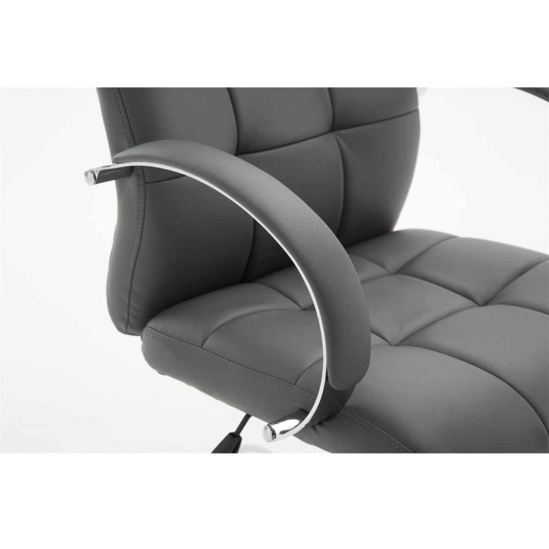 Sillón de oficina LISBOA, estrucuta metálica, en piel color Negro