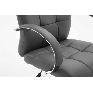 Sillón de oficina LISBOA, estrucuta metálica, en piel color Negro